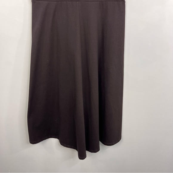 Weekend Max Mara quiet luxury brown jersey knit v neck high low hem midi dress - Picture 9 of 12